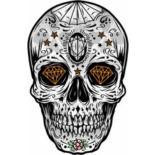 Sticker Usta Elmas Gözlü Kurukafa Sticker 00502