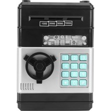 Tekno Trust Atm Kumbara Siyah Şifreli Otomatik Kağıt Para Alan Kasa Kumbara Çocuklar Için Eğlenceli