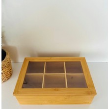 Ekinci Home Mien 6 Bölmeli Bambu çay kutusu ve organizer