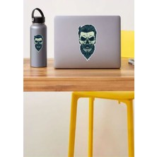 Sticker Usta Sakallı Kurukafa Sticker 00503