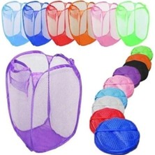 Çok Amaçlı Oyuncak ve Çamaşır Saklama Selesi Katlanabilir Çok Renkli Fileli Eşya Istifleme Sepeti