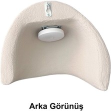 Şarjlı Led'li Fiberglass Duvar Apliği - 27X22 Cm, Traverten Görünümlü Beton Grisi