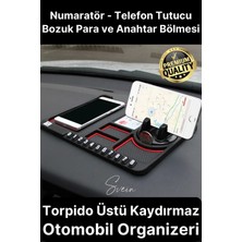 Araç Içi Torpido Kaydırmaz Telefon Tutucu Numaratör Organizer Oto 360 Derece Dönebilen Kaymaz