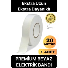 Svein 1 Ad. Kalite 20 mt Kablo Yalıtım Pvc Elektrik Bandı Dayanıklı Sızdırmaz Koruma Bant Beyaz