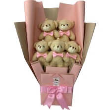 Pembe Fiyonklu Peluş Ayıcık Buketi