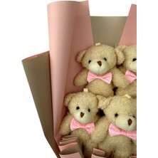 Pembe Fiyonklu Peluş Ayıcık Buketi