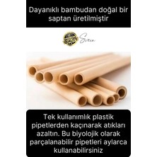 Svein Özel Üretim Bambu 10 Adet Doğal Sağlıklı Yeniden Kullanılabilir Yıkanabilir Çevre Dostu Pipet Kamış