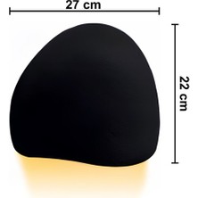 Fiberglass Duvar Apliği E14 Duylu  - 27X22 Cm, Traverten Görünümlü Siyah
