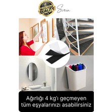 Svein Premium Çivisiz Resim Çerçeve Iz Bırakmaz Sökülebilen Tablo Asma Bandı 8'li Set Cırt Bant Yapışkan