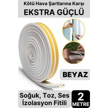 Svein 2 Metre Beyaz Pvc Doğrama Kapı Pencere Soğuk Geçirmez Sızdırmaz İzolasyon Fitil Yapışkanlı 1x2=2 mt