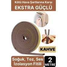 Svein 2 Metre Kahve Pvc Doğrama Kapı Pencere Soğuk Geçirmez Sızdırmaz İzolasyon Fitil Yapışkanlı 1x2=2 mt