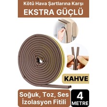 Svein 4 Metre Kahve Pvc Doğrama Kapı Pencere Soğuk Geçirmez Sızdırmaz İzolasyon Fitil Yapışkanlı 2x2=4 mt