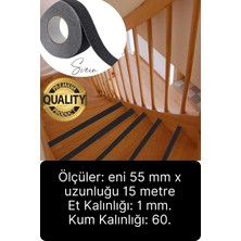 Svein 50 mm x 15 mt Siyah Kaydırmaz Bant Yapışkanlı Merdiven Basamak Zemin Güçlü Tutunabilen Halı