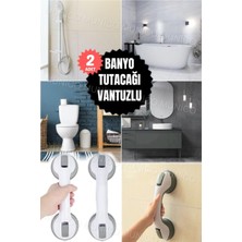 2 Adet Güçlü Vantuzlu Duvar Destek Kolu Banyo ve Tuvalet Için Kaymaz Yardımcı Yaşlılar