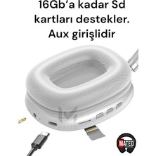 Mateo 2 Yıl Kablosuz 5.0 Bluetooth Uyumlu Kablosuz Kulaklık Ios Android Uyumlu 5.2 Gümüş