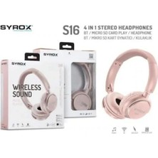 Syrox 5.0 Kulaküstü Kablosuz Bluetooth Kulaklık Hafıza Kartı Girişli  2 Yıl Beyaz