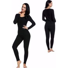 Kota Kadın Kışlık Termal Sıcak Tutan Tayt ve Fanila Takım 2'li Set Siyah