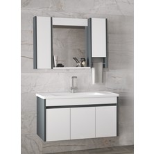 Estella 100 cm Mdf-Aynalı Seramik Lavabolu Banyo Dolabı Takımı Seti**hazır Kurulu