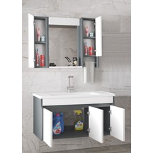 Estella 100 cm Mdf-Aynalı Seramik Lavabolu Banyo Dolabı Takımı Seti**hazır Kurulu