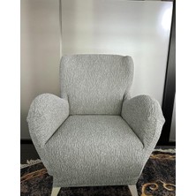 Tuchmall Koltuk Örtüsü Koltuk Kılıfı Lastikli Esnek  Berjer Örtüsü Jakarlı Ağaç Kabuğu Kabarık Desen Tekli