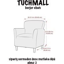 Tuchmall Koltuk Örtüsü Koltuk Kılıfı Lastikli Esnek  Berjer Örtüsü Jakarlı Ağaç Kabuğu Kabarık Desen Tekli