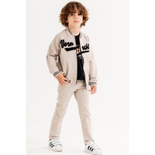 Minik Dolap Spor  Montlu Keten Çocuk Takımı - 3 Parça