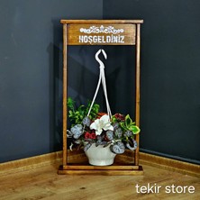 Tekir Store Kapı Giriş Hoşgeldin Karşılama Panosu Askılı Çiçeklikli Dekoratif Kapı Bahçe Cafe Restaurant Önü Süs