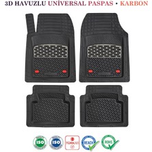 Seat Leon 2016-2018 Hb Uyumlu 3D Havuzlu Universal Paspas Siyah Krom Karbon