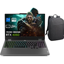 Lenovo Loq 15IRX9 Intel Core I7-13650HX 48GB Ddr5 1tb SSD RTX4060 8gb 15.6 Inç 144Hz Full Hd Freedos Gaming Laptop 83DV00HTTRP17 + Lenovo B210 15.6" Siyah Çanta