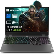 Lenovo Loq 15IRX9 Intel Core I7-13650HX 24GB Ddr5 1tb SSD RTX4060 8gb 15.6 Inç 144Hz Full Hd W11PRO Gaming Laptop 83DV00HTTRP27