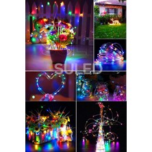 Suled   3 Metre Pilli Rgb Peri LED İnce Tel Dekoratif Lambası Renkli Dekor Perde Ledli Bahçe Oda Kafe Duvar