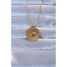 Clariss 316l Altın Renk İşlemeli Göz Kolye