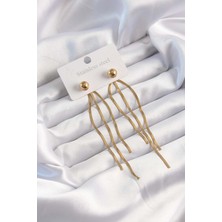 Clariss 316L Çelik Altın Renk Italyan Model Topçuk Küpe