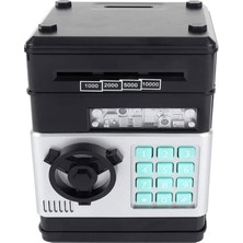 Tekno Trust Siyah Renk Şifreli Otomatik Kağıt Para Alan Kasa Kumbara Oyuncak Dijital Atm