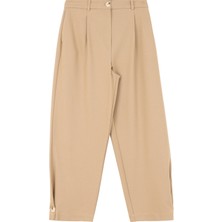 Fabrika Yüksek Bel Havuç Bej Kadın Pantolon F4WL-PNT0651