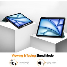 Forestl Digital iPad Air 13 (2024) Deri Üç Katlı Stand Kalem Yuvalı Tablet Kılıfı (Yurt Dışından)