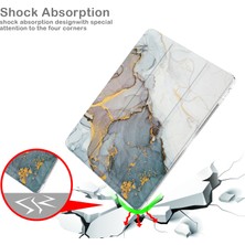 Forestl Digital Desen Baskı Üç Katlı Stand Pu Deri Tpu Arka Panel iPad 10.2 (2019 2020 2021) Mermer Desenli Tablet Kılıfı (Yurt Dışından)