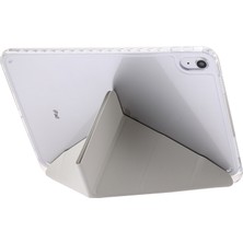 Forestl Digital Origami Üç Katlı Stand iPad 10.9 (2022) Pu Deri Akrilik Bej Tablet Kılıfı (Yurt Dışından)