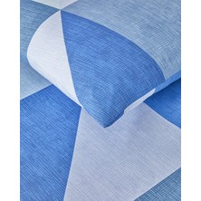 English Home Triad Kolay Ütülenir Çift Kişilik Nevresim Seti 200 x 220  cm  Mavi