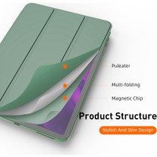 Forestl Digital iPad Pro 11 Inç (2021) Otomatik Uyandırma uyku Üçe Katlanmış Stand Tpu Deri Koruyucu Matcha Tablet Kılıfı (Yurt Dışından)
