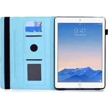 Forestl Digital iPad Air (2013) AIR 2 Dikiş Pu Deri Desen Baskı Standı Kart Tutucu Elastik Bant Kapatma Tablet Kılıfı (Yurt Dışından)