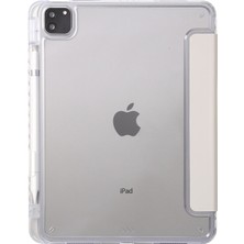 Forestl Digital iPad Air 11 (2024) Deri Üç Katlı Stand Bej Tablet Kılıfı (Yurt Dışından)