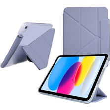 Forestl Digital iPad Air 11 (2024) Origami Standı Pu Deri Arka Kalem Tutucu Lavanta Tablet Kılıfı (Yurt Dışından)