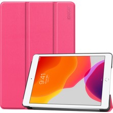 Forestl Digital iPad 10.2 (2019 2020 2021) Üç Katlı Stand Muhafazalı Akıllı Deri Kabuğu Rose Tablet Kılıfı (Yurt Dışından)