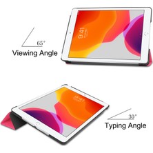 Forestl Digital iPad 10.2 (2019 2020 2021) Üç Katlı Stand Muhafazalı Akıllı Deri Kabuğu Rose Tablet Kılıfı (Yurt Dışından)