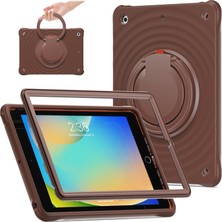 Forestl Digital iPad 10.2 (2019 2020 2021) Dönebilen El Kavrama Standı Pc Silikon Tpu Çikolata Rengi Tablet Kılıfı (Yurt Dışından)