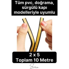 Svein Premium Kapı Pencere Soğuk Toz Geçirmez Izolasyon Fitili Kendinden Yapışkanlı Isı Yalıtım 2x5=10 mt