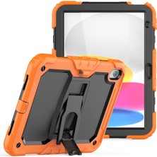 Forestl Digital iPad 10.9 (2022) IPAD 10. Nesil Silikon Pc Koruyucu Görünmez Braket Tekme Standı Omuz Askılı turuncu Tablet Kılıfı (Yurt Dışından)