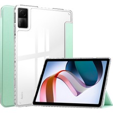 4u Sky Xiaomi Redmi Için Pad Üç Katlı Stand Pu Deri Şeffaf Tpu Arka Tablet Kılıfı (Yurt Dışından)