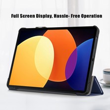 4u Sky Xiaomi Pad 5 Pro 12.4 (2022) Pu Deri Düz Renk Koruyucu Üç Katlı Stand Koruyucu Otomatik Uyandırma Uyku Tablet Kılıfı (Yurt Dışından)